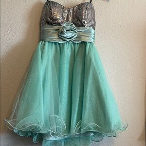 Elegant Sequin and Satin Mini Dress